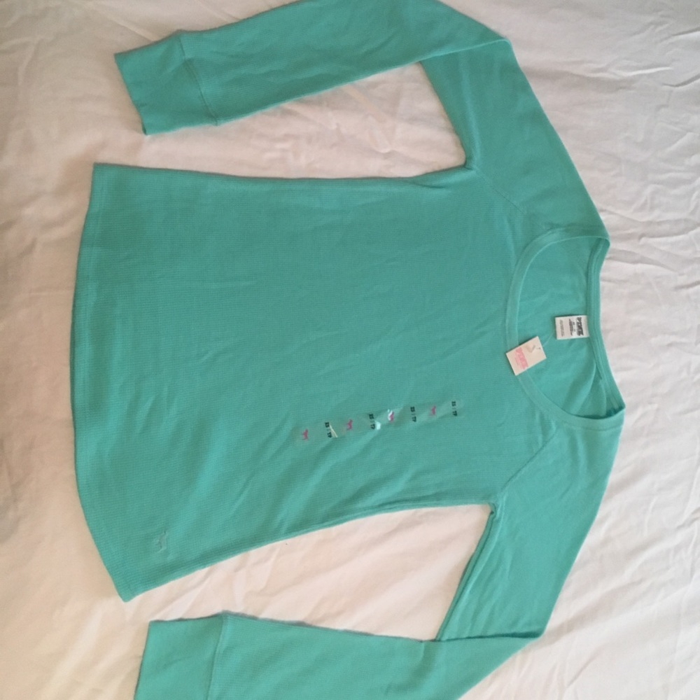 Teal long sleeve shirt - pink